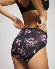 High-Leg Brief Panty - FLORAL DREAMS BLACK MINI | Soma Women