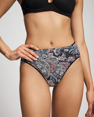 High-Leg Brief Panty - REGAL PAISLEY BLACK MINI | Soma Women