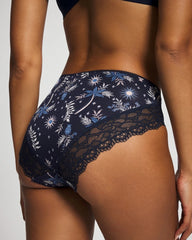 High-Leg Panty with Enchanting Lace - BOTANICAL TILE NAVY M | Soma Women