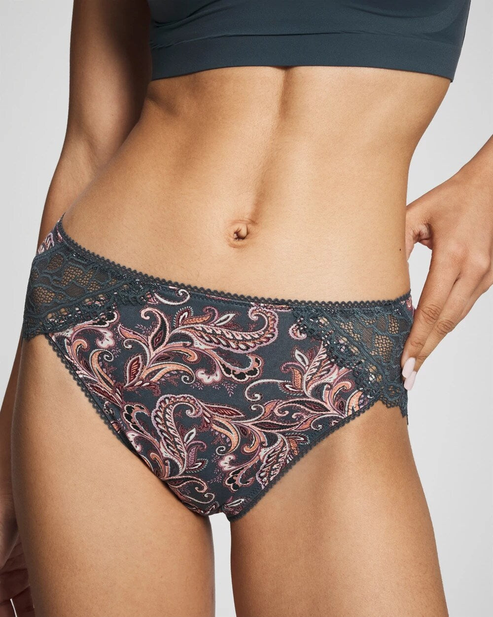 High-Leg Panty with Enchanting Lace - IMPERIAL PAISLEY M PET | Soma Women