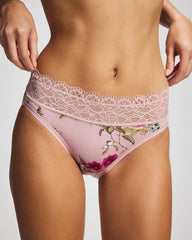 High-Leg Panty with Enchanting Lace - FEATHERED FANCY MINI PINK | Soma Women
