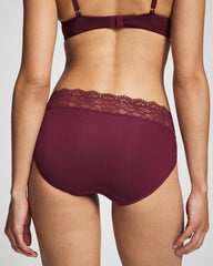 High-Leg Panty with Enchanting Lace - VELVET PLUM | Soma Women