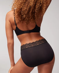 High-Leg Panty with Enchanting Lace - BLACK | Soma Women