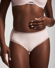Cotton High-Leg Brief Panty with Lace Trim - PRETTY PINK | Soma Women