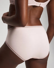 Cotton High-Leg Brief Panty with Lace Trim - PRETTY PINK | Soma Women