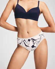 Cotton High-Leg Brief Panty with Lace Trim - NOUVEAU FLORA MINI CHAMP | Soma Women