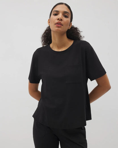 Short-Sleeve Pocket Pajama Tee - BLACK | Soma Women