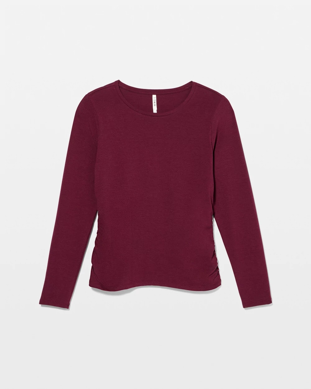 Ruched Long Sleeve Pajama Tee - VELVET PLUM | Soma Women