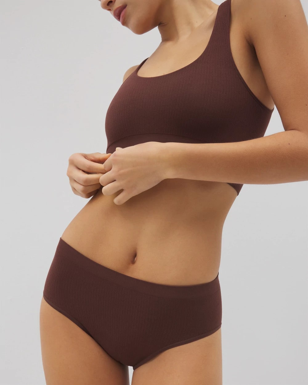 Seamless Rib High-Leg Panty - MOCHA | Soma Women