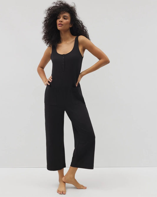 Henley Jumpsuit - BLACK | Soma Women