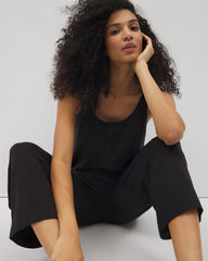 Henley Jumpsuit - BLACK | Soma Women