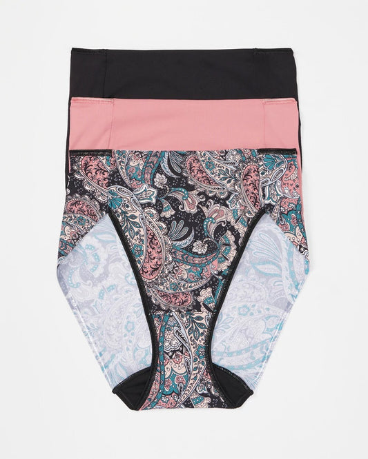 Tummy High-Leg Brief Panty 3 Pack - REGAL PAISLEY MULTI PACK | Soma Women