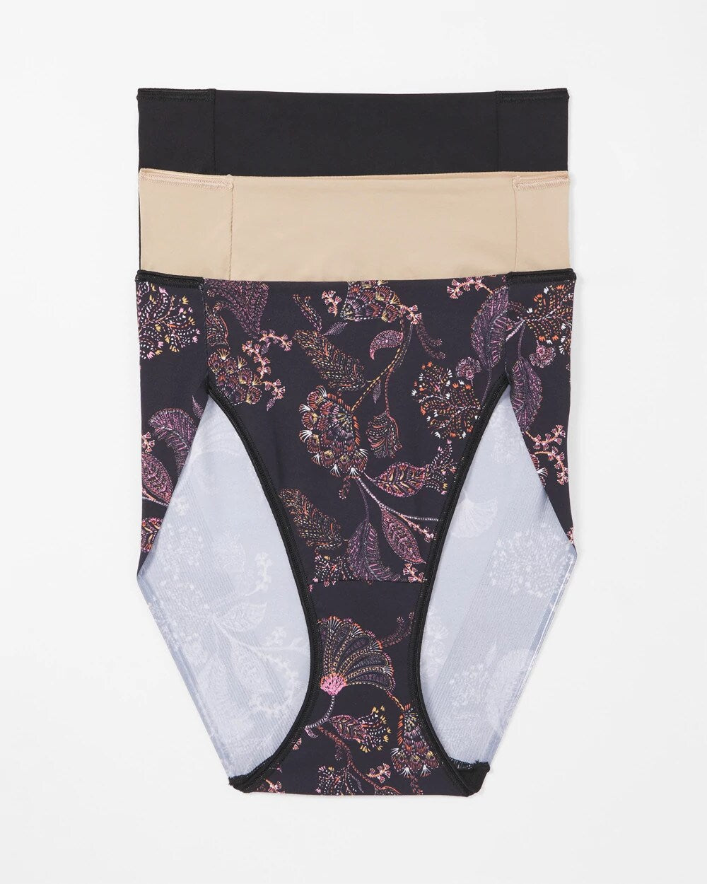 Tummy High-Leg Brief Panty 3 Pack - STITCH PAISLEY MULTIPACK | Soma Women