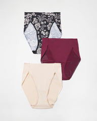 Tummy High-Leg Brief Panty 3 Pack - NIGHT FLORAL MULTIPACK | Soma Women