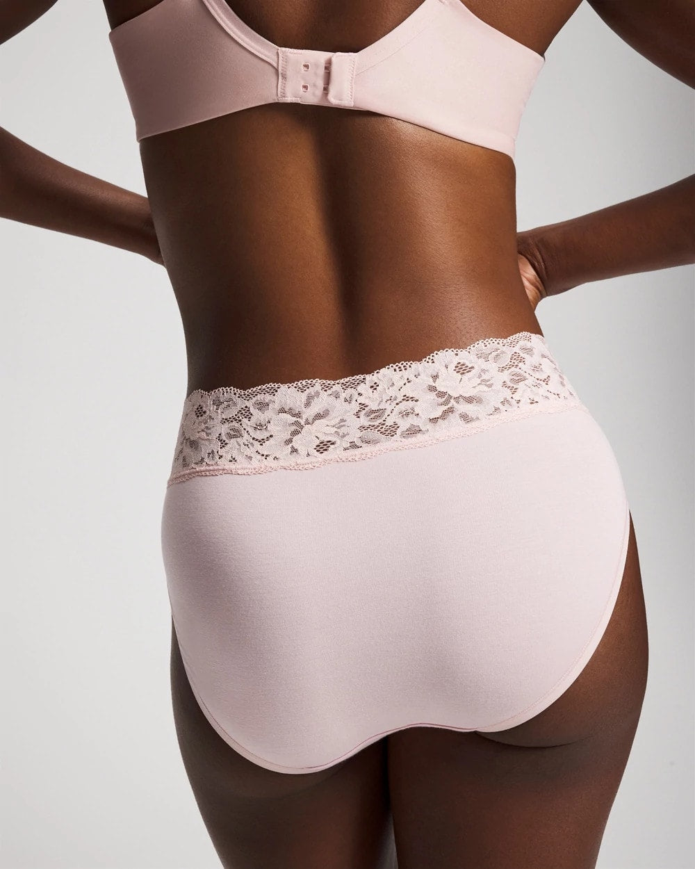 Embraceable High-Leg Brief Panty with Super Soft Signature Lace - PRETTY PINK GOLD FOIL | Soma Women