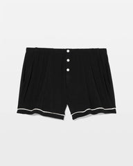 Solid Piped Pajama Shorts - BLACK | Soma Women