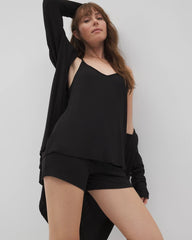 Lightweight Rib Knit Pajama Cami - BLACK | Soma Women
