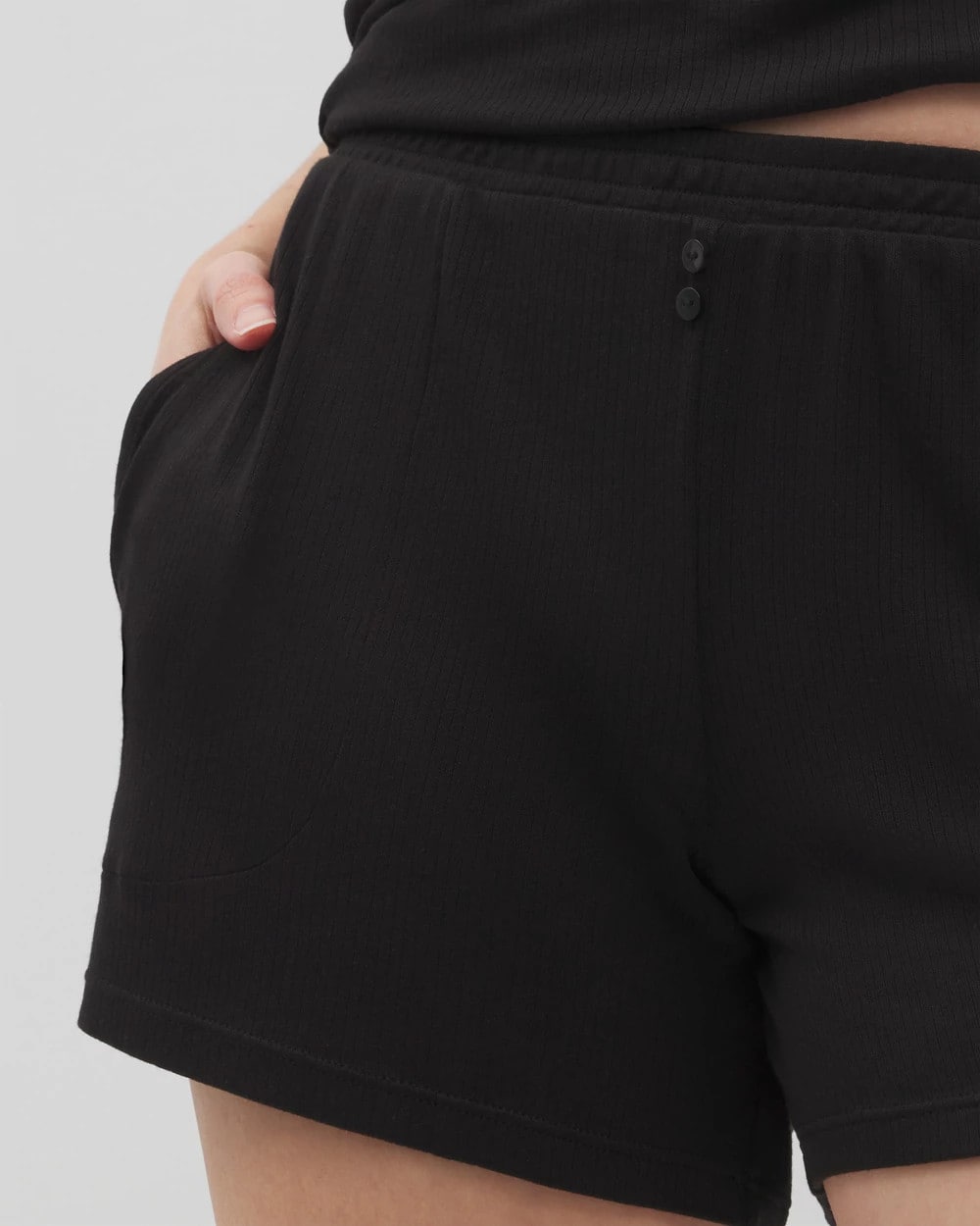 Lightweight Rib Knit Pajama Shorts - BLACK | Soma Women