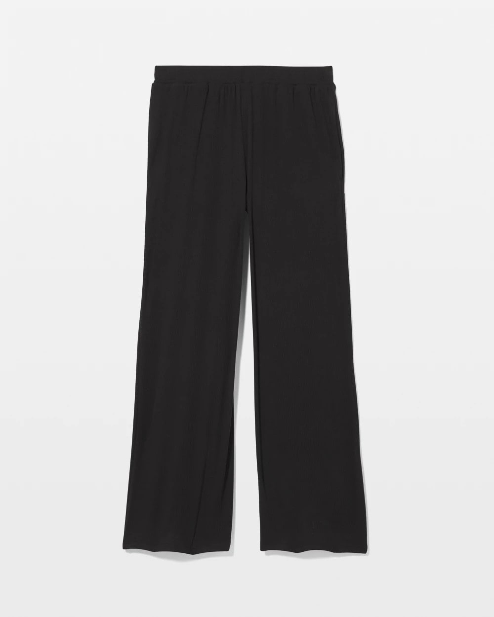 Lightweight Rib Knit Wide Leg Pajama Pants - BLACK | Soma Women