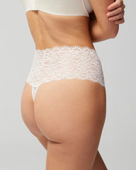 High-Waist Thong Panty with Enchanting Lace - IVORY | Soma Women