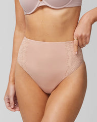 High-Waist Thong Panty With Lace - HUSH | Soma Women