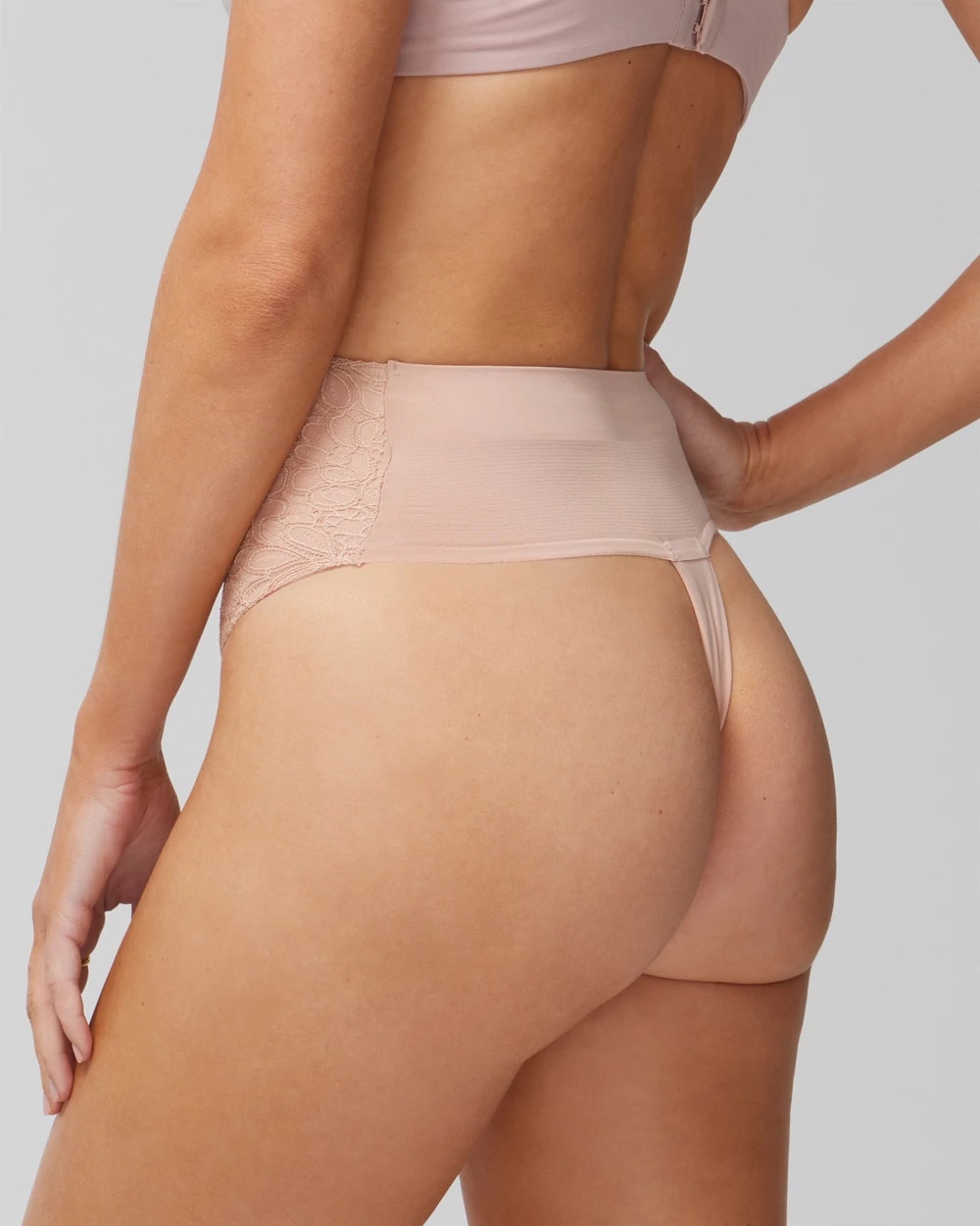 High-Waist Thong Panty With Lace - HUSH | Soma Women