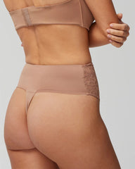 High-Waist Thong Panty With Lace - WARM SIENNA | Soma Women