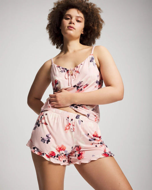 Ruffle Pajama Shorts - FLORAL DREAMS PINK BLUSH | Soma Women