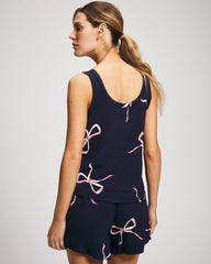 Pajama Tank - BELOVED BOWS GRAND NAVY | Soma Women