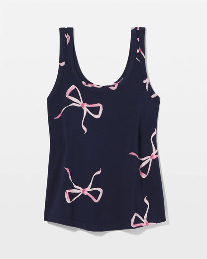 Pajama Tank - BELOVED BOWS GRAND NAVY | Soma Women