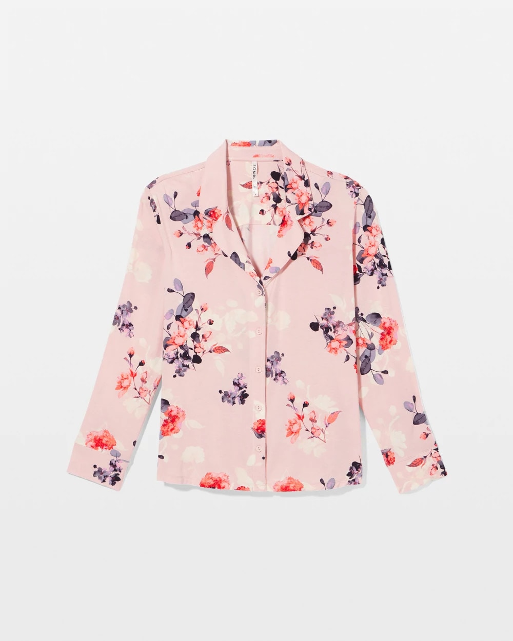 Long Sleeve Notch Collar - FLORAL DREAMS PINK BLUSH | Soma Women