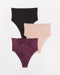 High-Waist Thong Panty 3 Pack - VERMILLION MULTIPACK | Soma Women