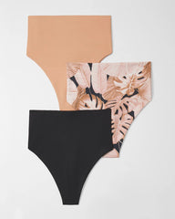 High-Waist Thong Panty 3 Pack - PANDAWA PALMS MULTI-PACK | Soma Women