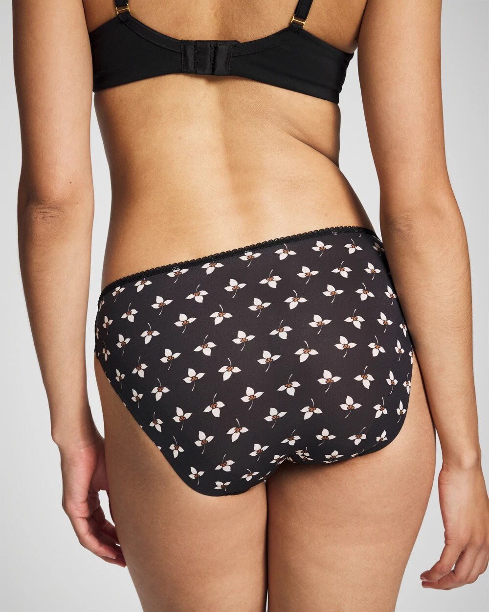 Edge Bikini Panty with Lace - PEACEFUL PETALS MINI BLK | Soma Women