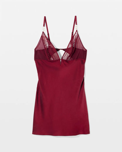Silk Chemise With Lace - RED VELVET | Soma Women