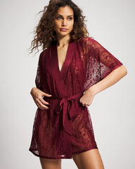 Lace And Silk Robe - RED VELVET | Soma Women
