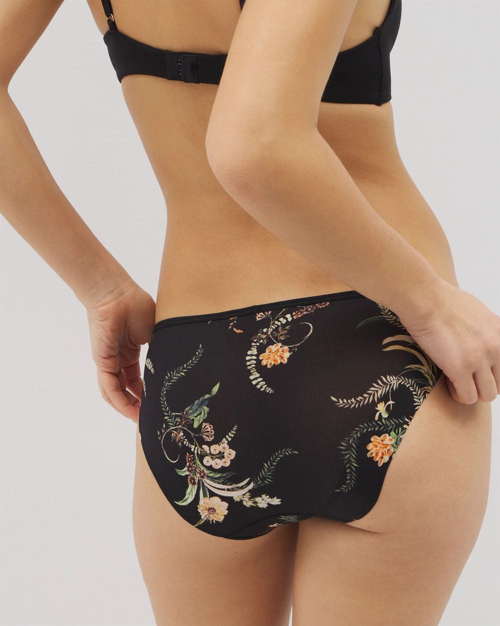 Edge Bikini Panty - PARADISE PLUMES D M BLACK | Soma Women