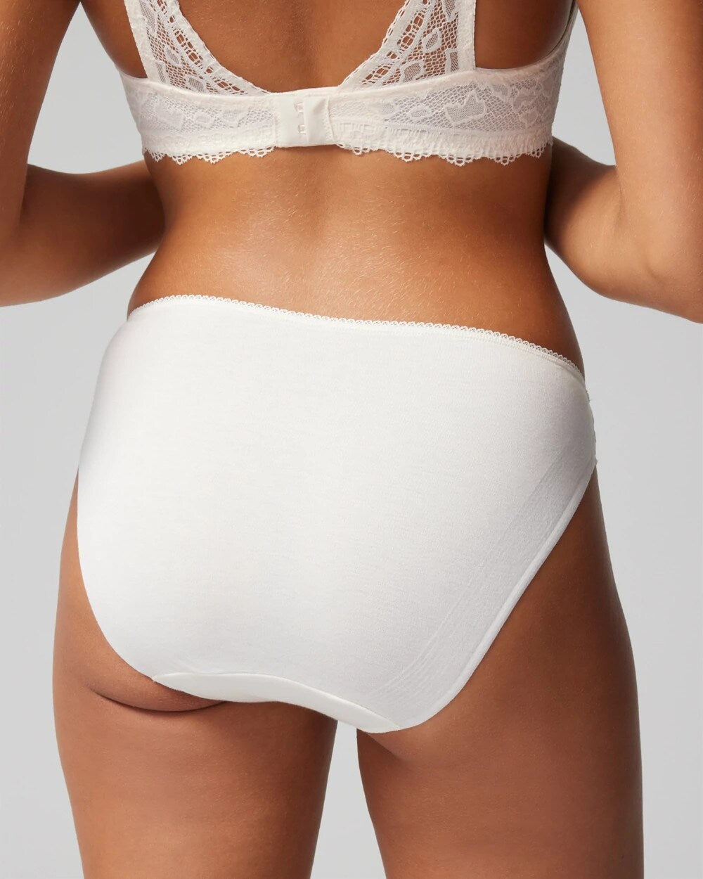 Cotton Blend Bikini Panty with Lace - IVORY | Soma Women