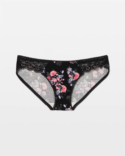 Bikini Panty with Lace - FLORAL DREAMS BLACK MINI | Soma Women