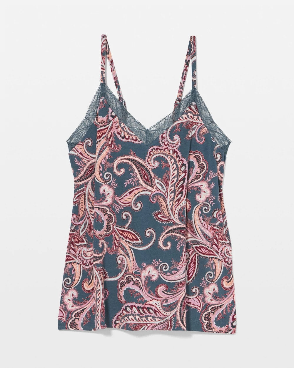 Lace Trim Pajama Cami - IMPERIAL PAISLEY MD PET | Soma Women