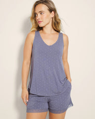 Printed V-Neck Pajama Tank - ON THE DOT EARL GRAY | Soma Women