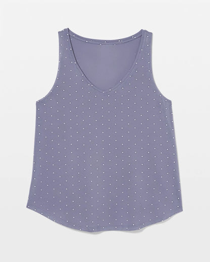 Printed V-Neck Pajama Tank - ON THE DOT EARL GRAY | Soma Women