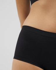 Seamless Rib Boyshort Panty - BLACK | Soma Women