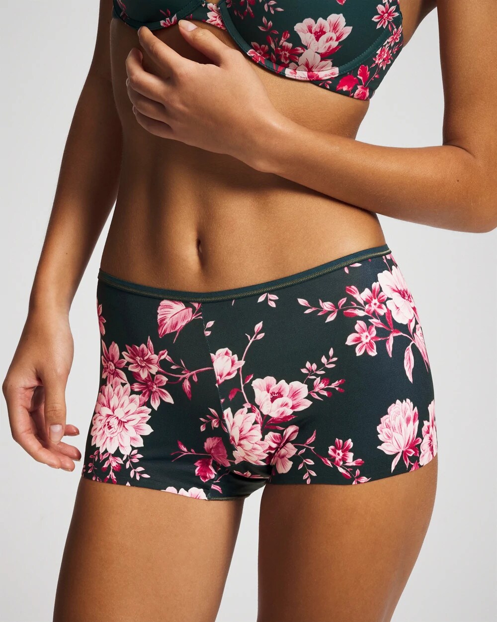 Edge Boyshort Panty - COTTAGE FLORAL MINI GREEN | Soma Women