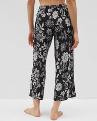 Cropped Pajama Pants - MEANDERING GARDEN BLACK | Soma Women