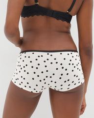 Boyshort Panty with Enchanting Lace - MERRY DOT CHAMPAGNE BLACK | Soma Women