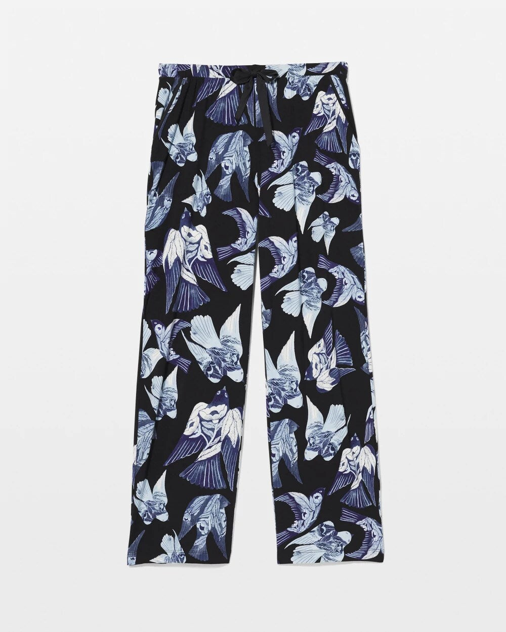 Satin Trim Pajama Pant - WHIMSICAL WINGS BLK MID | Soma Women