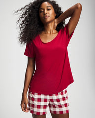 Packaged Short-Sleeve Short Pajama Set - DREAMSCAPE PLAID CHAMP | Soma Women