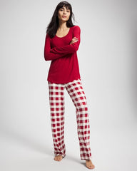 Packaged Long-Sleeve Pant Pajama Set - DREAMSCAPE PLAID CHAMP | Soma Women