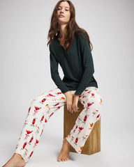 Packaged Long-Sleeve Pant Pajama Set - MERRY MIXES CHAMP | Soma Women